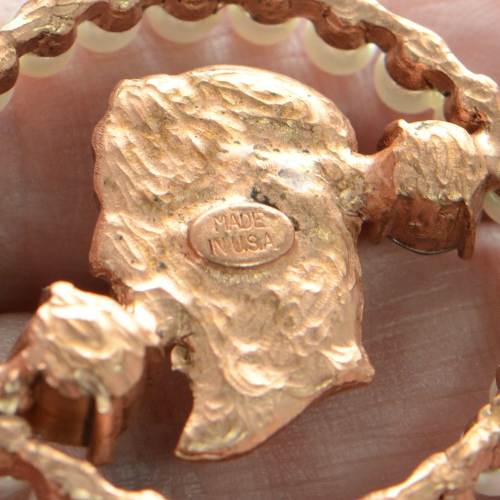Oscar De La Renta Copper Finish Vintage Style Coin Toggle Bracelet - Picture 9 of 9